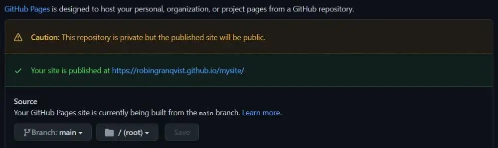 Website is published on Github Pages